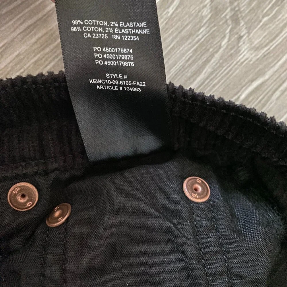 Denim Forum Arlo High Rise Straight Black Corduroy Jeans - Picture 7 of 9